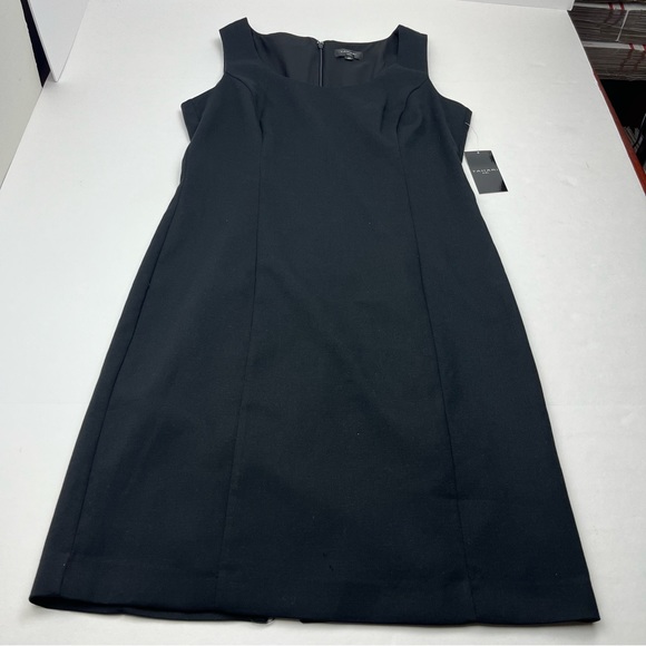 Tahari ASL Scoop Neck Sheath Sleeveless Dress Womens SZ 10 Black NEW *TINY FLAW* - Picture 1 of 15